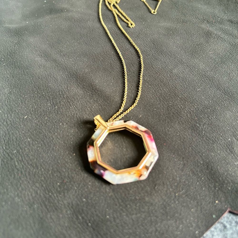 Funky and Long Gold and Multicolor Pendant Necklace